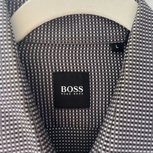 Black and white check Hugo Boss button down